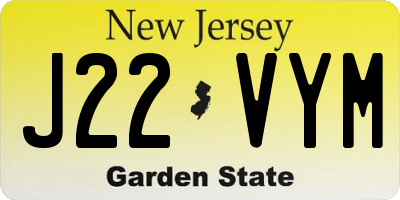 NJ license plate J22VYM