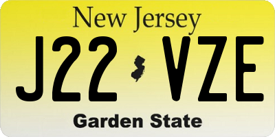 NJ license plate J22VZE