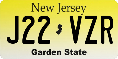 NJ license plate J22VZR