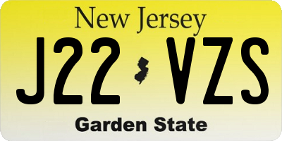 NJ license plate J22VZS