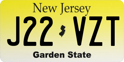 NJ license plate J22VZT