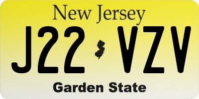NJ license plate J22VZV