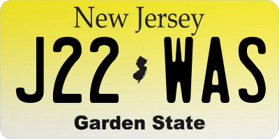 NJ license plate J22WAS