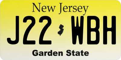 NJ license plate J22WBH