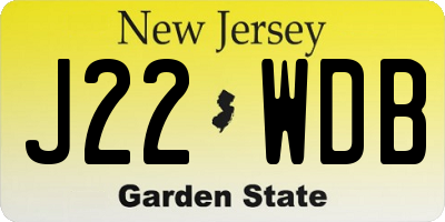 NJ license plate J22WDB