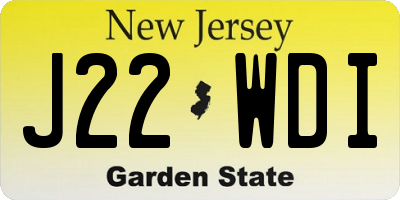 NJ license plate J22WDI