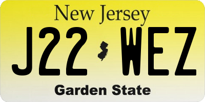 NJ license plate J22WEZ
