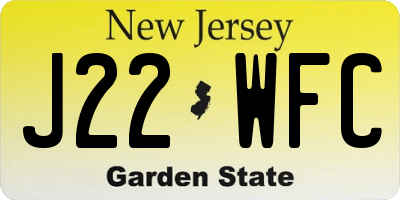 NJ license plate J22WFC