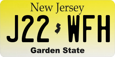 NJ license plate J22WFH