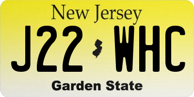 NJ license plate J22WHC