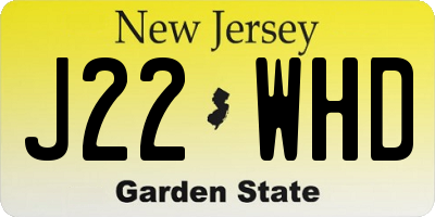 NJ license plate J22WHD