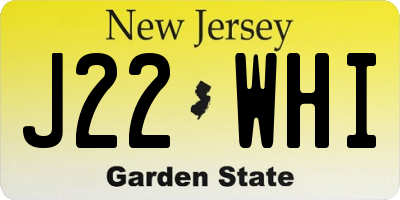 NJ license plate J22WHI