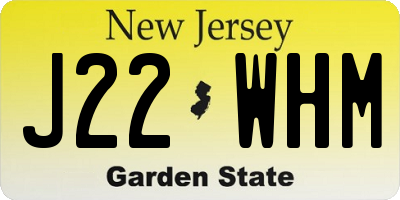 NJ license plate J22WHM