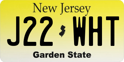 NJ license plate J22WHT