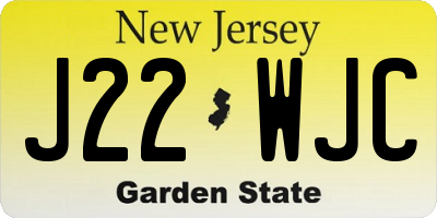 NJ license plate J22WJC
