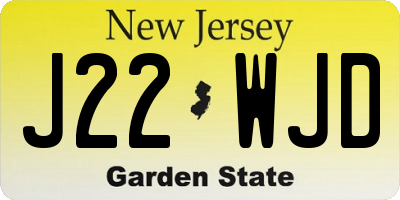 NJ license plate J22WJD
