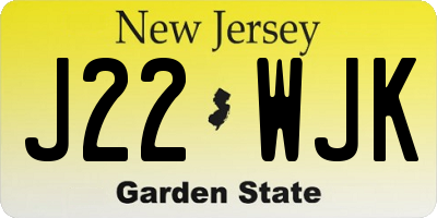 NJ license plate J22WJK