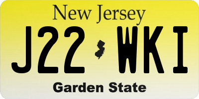 NJ license plate J22WKI