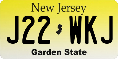 NJ license plate J22WKJ