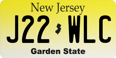NJ license plate J22WLC