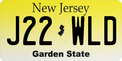 NJ license plate J22WLD