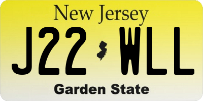 NJ license plate J22WLL