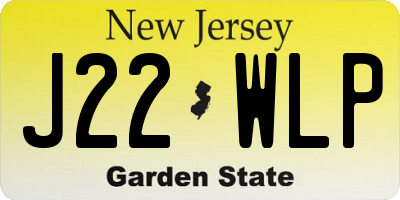 NJ license plate J22WLP