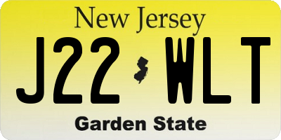 NJ license plate J22WLT