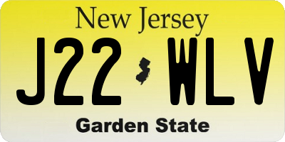 NJ license plate J22WLV