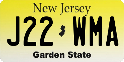 NJ license plate J22WMA