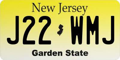 NJ license plate J22WMJ