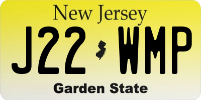 NJ license plate J22WMP