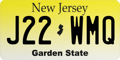 NJ license plate J22WMQ