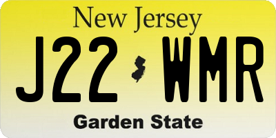 NJ license plate J22WMR