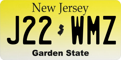 NJ license plate J22WMZ