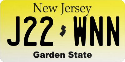 NJ license plate J22WNN