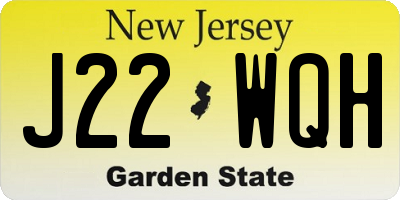 NJ license plate J22WQH