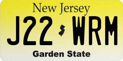NJ license plate J22WRM