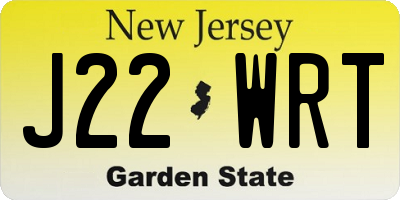 NJ license plate J22WRT