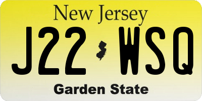 NJ license plate J22WSQ