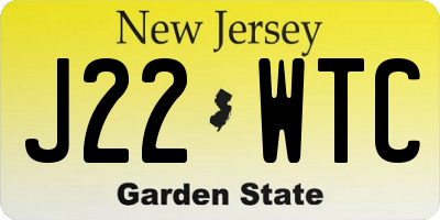 NJ license plate J22WTC