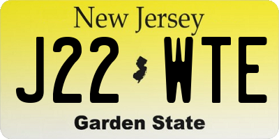 NJ license plate J22WTE