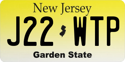 NJ license plate J22WTP