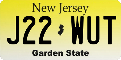 NJ license plate J22WUT