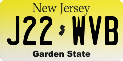NJ license plate J22WVB