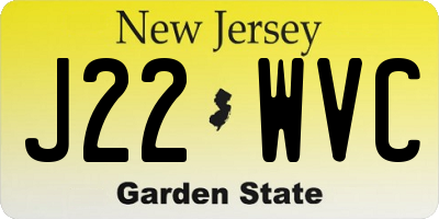 NJ license plate J22WVC