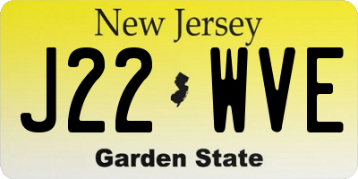 NJ license plate J22WVE