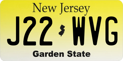 NJ license plate J22WVG
