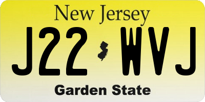 NJ license plate J22WVJ
