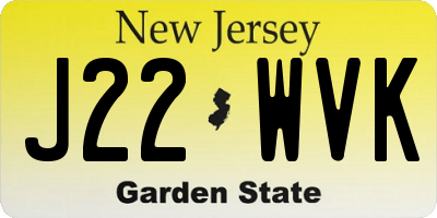 NJ license plate J22WVK